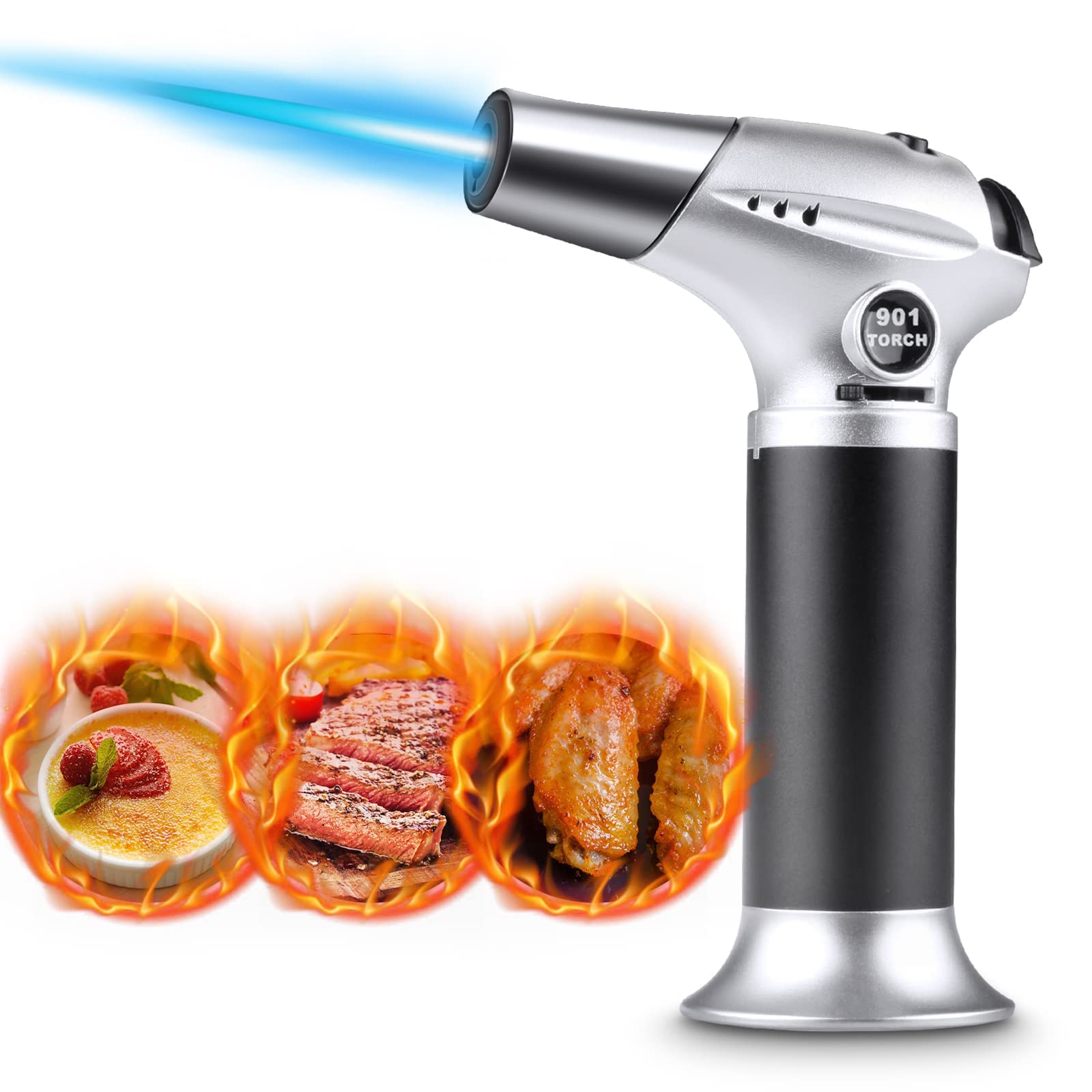 HASTHIP Blow Torch, Adjustable Flame Auto Ignition Flamethrower, Butane Gas Torch Lighter, Blow Torch for Cooking, BBQ, Baking, Brulee, Creme, DIY Soldering (Butane Gas Not Included) HASTHIP Blow Torch, Adjustable Flame Auto Ignition Flamethrower, Butane Gas Torch Lighter, Blow Torch for Cooking, BBQ, Baking, Brulee, Creme, DIY Soldering (Butane Gas Not Included)